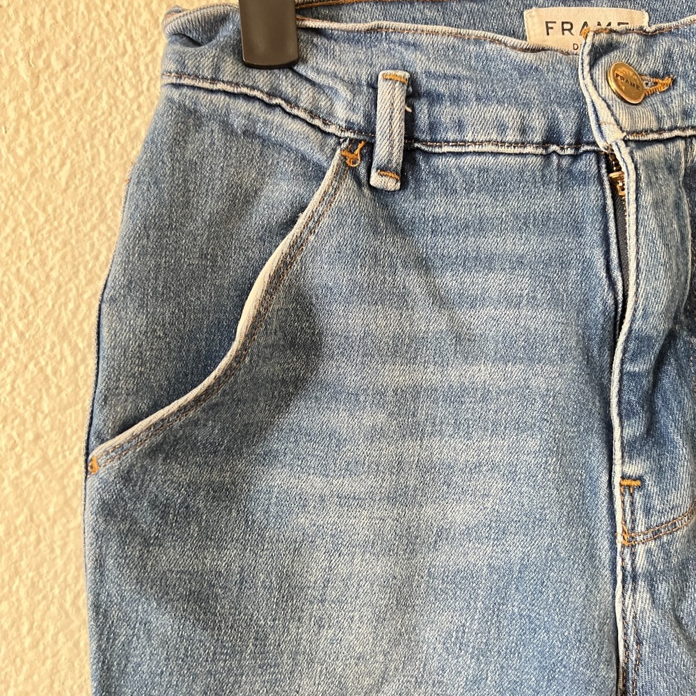 Frame Womens Le Slender Straight Leg Cropped Jeans Sz 26 Thistle Preppy Minimal - Picture 2 of 11